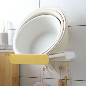 더홈 접착식 대야거치 욕실선반 세숫대야걸이 옐로우 접착식대야거치대 접착식대야선반 접착식대야걸이 부착식대야거치대 접착식욕실선반