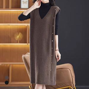 [카라]KARRA (77까지)원사이드버튼니트원피스_A5F0281