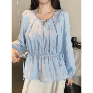 [클라셰]클라셰 셔링퍼프레이디블라우스_B5F0234