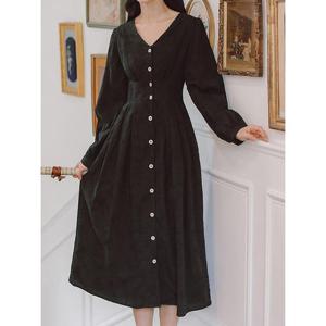 [클라셰]클라셰 자수플레어브이넥원피스_B5F0240