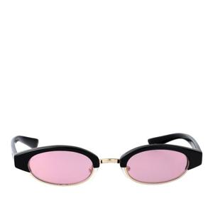 알렉산더맥퀸 블랙 프레임 핑크 틴티드 오벌 선글라스 AM0534S