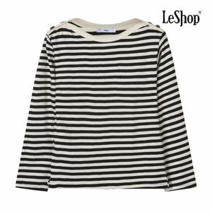 [르샵] 버튼 보트넥 스트라이프 티셔츠 (BP9TS020A)