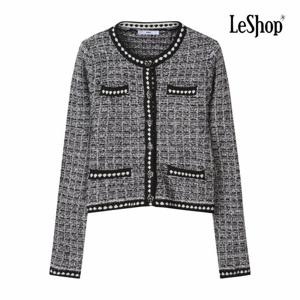 [르샵] 플라워 버튼 트위드 니트 가디건 (BP9KC013A)