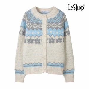 [르샵] 울 터치 플라워 자가드 니트 가디건 (BP9KC024A)
