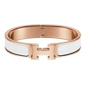 에르메스 클릭아슈 팔찌 H700001FO31 로즈골드 블랑 화이트 PM
