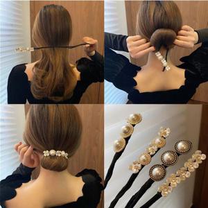 완자머리 진주 꽃잎 완자 머리핀 헤어기