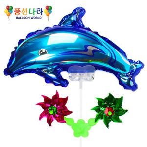 풍선나라 바람개비 풍선 메탈 돌고래 블루 풍선나라 바람개비 풍선 메탈 돌고래 블루