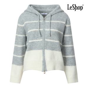 르샵  더블 패턴 후드 니트 집업 가디건 (BP9KC028A)