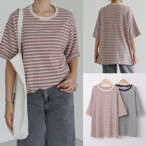 나야홍 / 위쉬몰 LY 캔디배색단가라티셔츠(V346H509) 빅사이즈