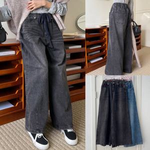 나야홍 / 위쉬몰 LT 밴딩끈워싱와이드팬츠(V340H509) 빅사이즈