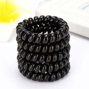 전화선 스프링 머리끈 검정머리끈 머리고무줄 헤어고무줄 두꺼운머리끈 매듭없는머리끈 짱짱한머리끈 여자머리끈 고무줄머리끈 기본머리끈 심플한머리끈