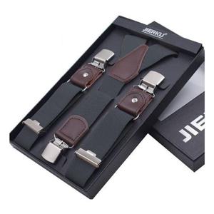 남성 클래식 집게 서스펜더 스트랩 가죽 디테일 정장 캐주얼룩 연출템 캐주얼