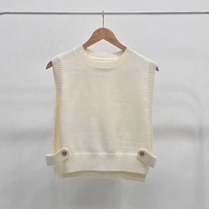 샵앤) 여성 라운드 옆트임 세미크롭 레이어드 니트 조끼 SIU-WVS-4941-아이보리