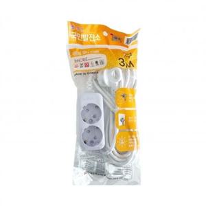 현대 멀티탭 접지 2구 3M 10A HM10-23/차단버튼없음 (1개)