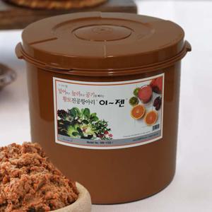 이젠 진공항아리 32리터 원형 황토 밀폐용기 김치통 반찬통 밀폐용기 보관용기