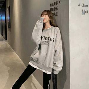 여성 레이어드 패션 빅 프린팅 부드러운 맨투맨