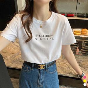 심플 레터링 프린팅 반팔 티셔츠 LM-0359