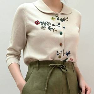 [비꼴리끄(여성)]라운드 카라 칠부 가디건 B232KC2030