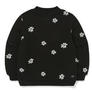 [빈]플라워 패턴 블랙 맨투맨 티셔츠BZ68TS01BK