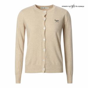 [나인식스뉴욕] 리본 자수 버튼 니트 가디건 (NP9KG011M0)