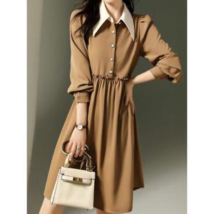 [카라]KARRA 배색카라프릴원피스_A5S0296