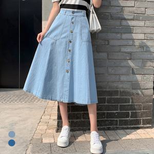 [카라]KARRA 롱버튼에이데님스커트_A5S0222