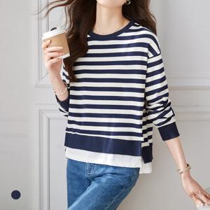 [카라]KARRA (77까지)레이어드스트라이프티셔츠_A5S0199