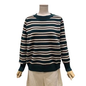 [에이지도르]컬러 배색 단가라 니트(ALFIAUR259)