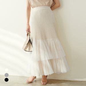 [클라셰]클라셰 도트레이스니트스커트_B5S0097