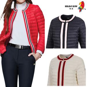 [마코] (여성)라운드넥 배색 경량 구스다운 점퍼_MMW4DJ91