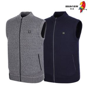 [마코] (남성)사선 패턴 집업 베스트_MMM4SV01