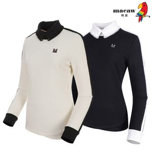 [마코] (여성)니트 카라 배색 티셔츠_MMW4TS61