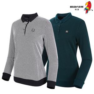 [마코] (여성)카라 배색 체크 티셔츠_MMW4TS12