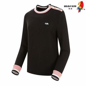 [마코] (여성)배색 포인트 단추 티셔츠_MMW4TR31