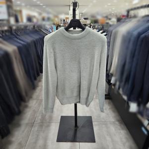 [바쏘옴므]라이트그레이 부클 퍼 라운드 니트 WSY3WR58AGR_DG