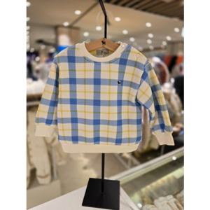 [블루독베이비] 25 FW(NY)소프트 체크 스웨트셔츠(45C1433410)티셔츠 돌 선물 조카 니트 등원 겨울 (45C143