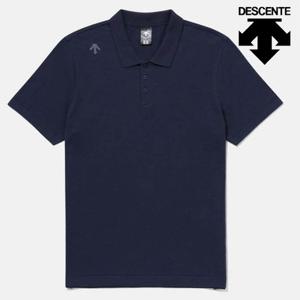 [데상트]데상트 듀얼리스 와펜 니트 카라 티셔츠 SP221DPS42NVY0