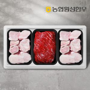 [농협횡성한우] 사골 700g x 2팩+1등급 국거리 400g