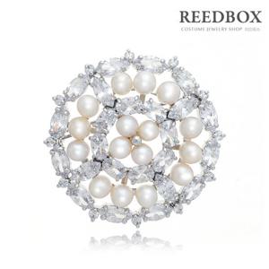 [리드박스] [선물포장] 클로버샤인 담수진주 브로치