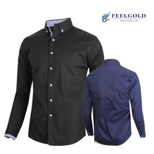 [필골드] MS212 스판배색 듀앳 버튼 긴팔 셔츠R