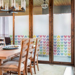 창문 유리창시트지 칼라 안개시트지 하트프릴02 M-B