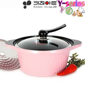 키친아트 세라믹코팅 투톤칼라 주물냄비 Y시리즈 28양수