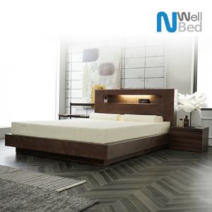 느웰베드 아이번(월넛) 평상형 침대 Q/K 공용 프레임