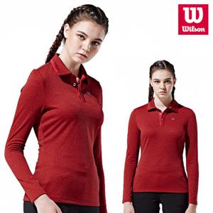 윌슨 여성 기모티셔츠 3632 레드 긴팔티셔츠 단체복
