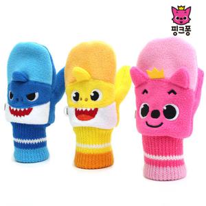 키즈노리] 핑크퐁 입체 폴라 엄지장갑/아동/어린이/유아/아기