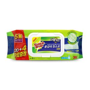 3M 더블액션 물걸레청소포 대형 24매 x1개/청소물티슈