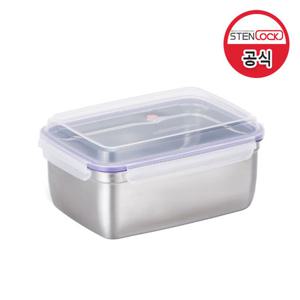 스텐락 뉴큐브 직사각9호 3400ml 스텐 반찬통 밀폐용기