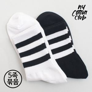 [NY코튼클럽] M1304 남성 신사 삼선 중목 양말 5족