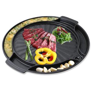 키친아트 4중코팅 멀티 고기불판 원형 구이팬 그릴