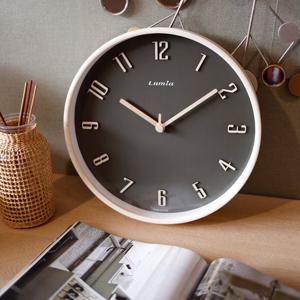 모노 입체 원목 무소음벽시계 G301